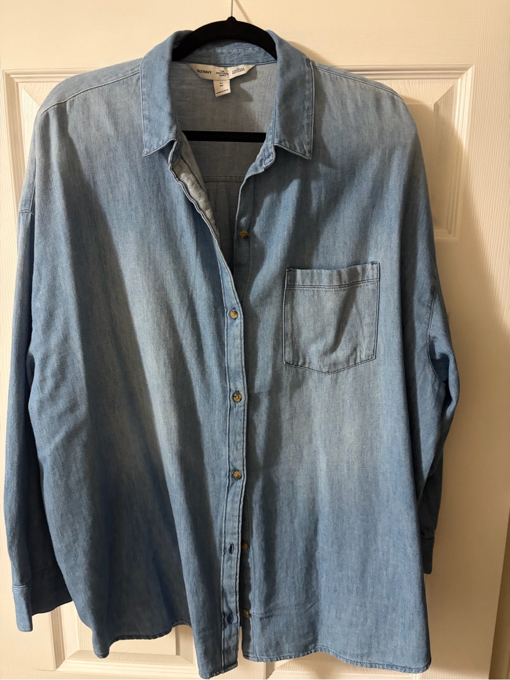 Old Navy Light Blue Boyfriend Chambray Shirt